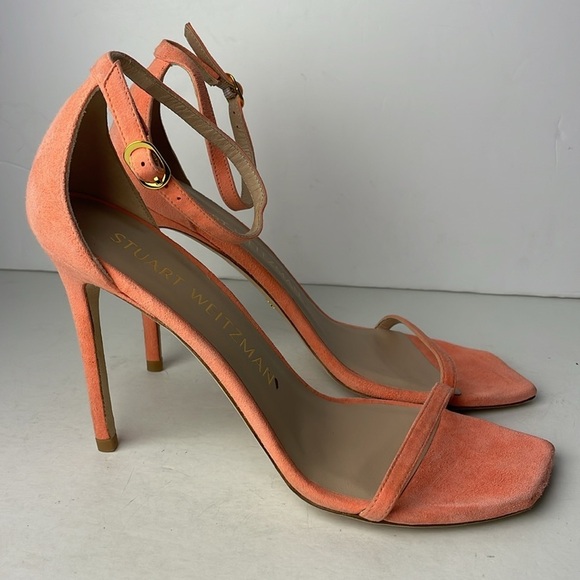 Stuart Weitzman Nudist Coral Stiletto Heels - Picture 4 of 8